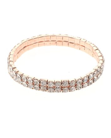 Rhinestone Stretch Bracelet / 2 Lines