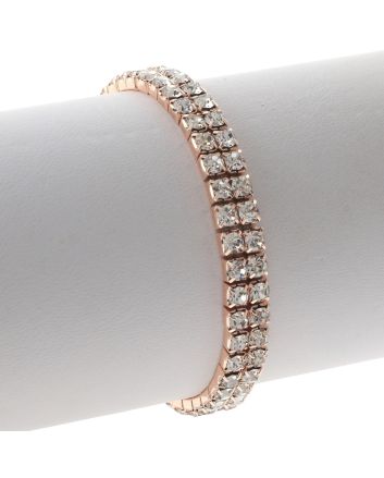 Rhinestone Stretch Bracelet / 2 Lines