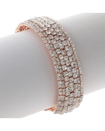 Rhinestone Stretch Cuff Bracelet 