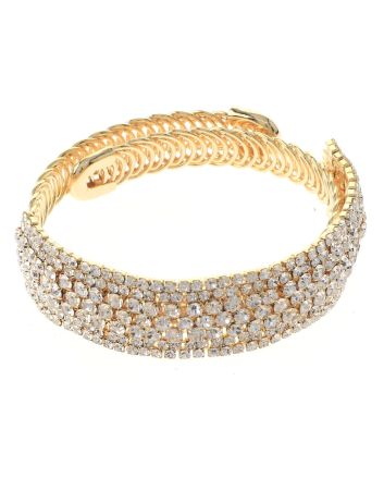 Rhinestone Stretch Cuff Bracelet 
