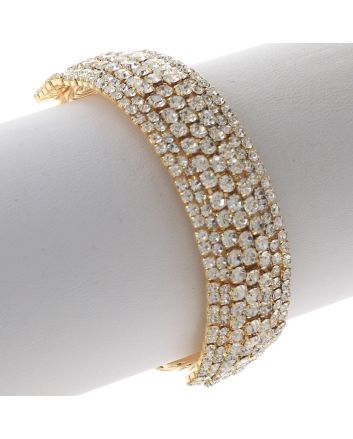 Rhinestone Stretch Cuff Bracelet 