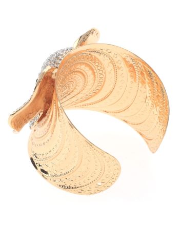 Rhinestone Elephant Cuff Bracelet 