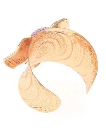 Rhinestone Elephant Cuff Bracelet 