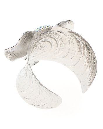 Rhinestone Elephant Cuff Bracelet 