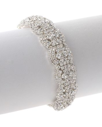 Rhinestone Stretch Cuff Bracelet 