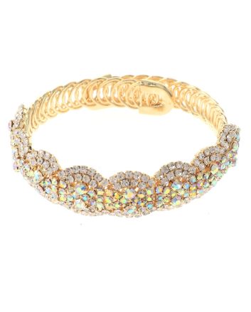 Rhinestone Stretch Cuff Bracelet 