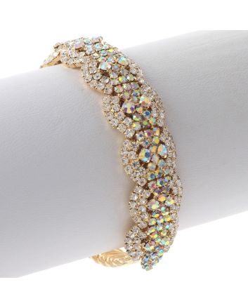 Rhinestone Stretch Cuff Bracelet 