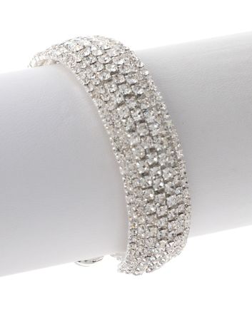Rhinestone Stretch Cuff Bracelet 
