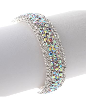 Rhinestone Stretch Cuff Bracelet 