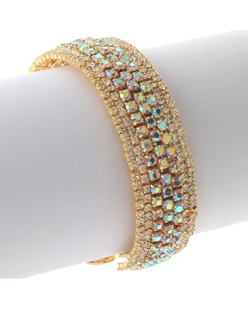 Rhinestone Stretch Cuff Bracelet 