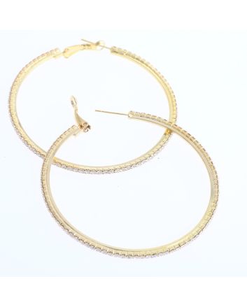 Rhinestone Hoop Earrings