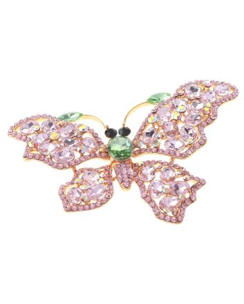 Large Crystal Butterfly Brooch
