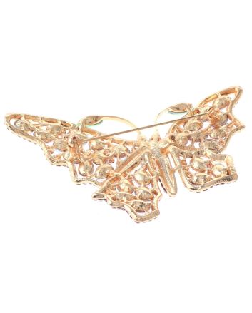 Large Crystal Butterfly Brooch