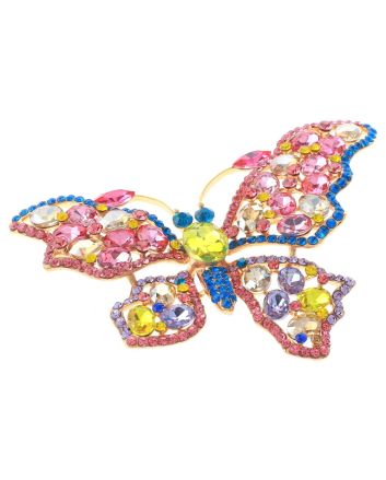 Large Crystal Butterfly Brooch