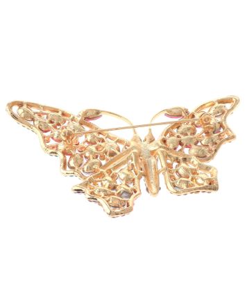 Large Crystal Butterfly Brooch