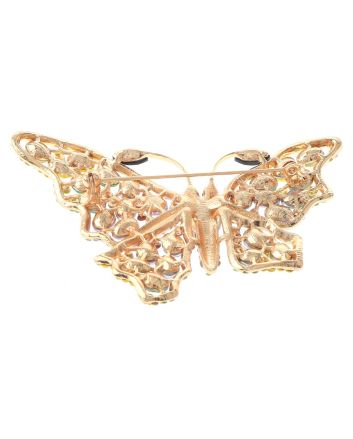 Large Crystal Butterfly Brooch