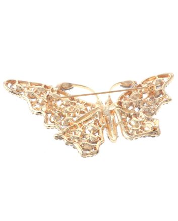 Large Crystal Butterfly Brooch