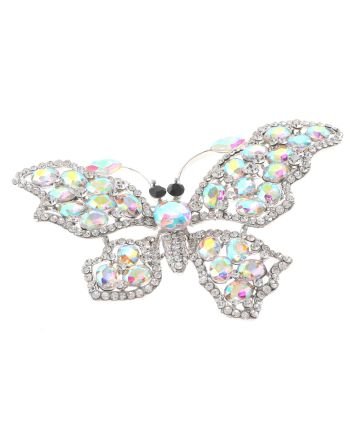 Large Crystal Butterfly Brooch