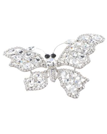 Large Crystal Butterfly Brooch