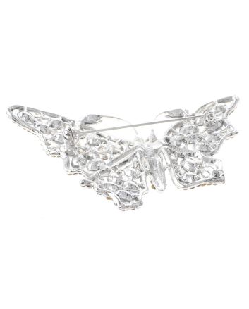 Large Crystal Butterfly Brooch