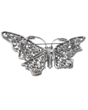 Large Crystal Butterfly Brooch