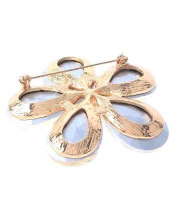 Crystal Flower Brooch