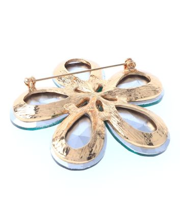 Crystal Flower Brooch