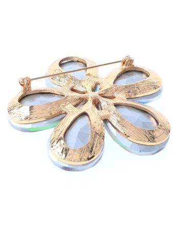 Crystal Flower Brooch