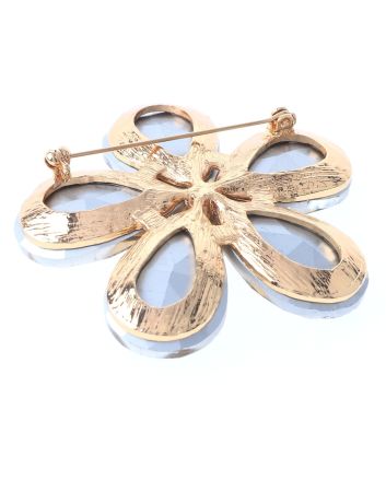 Crystal Flower Brooch