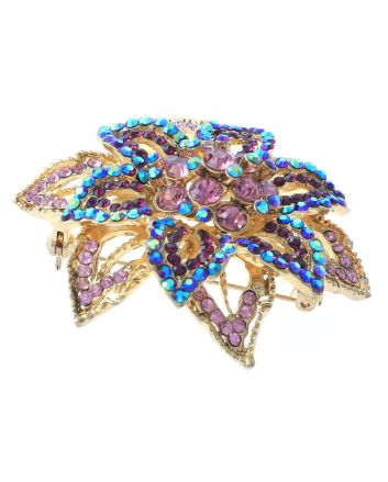 Crystal Flower Brooch