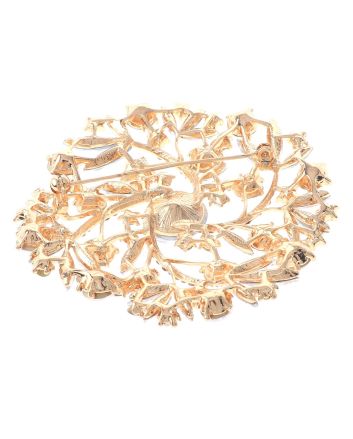 Large Crystal Flower Brooch