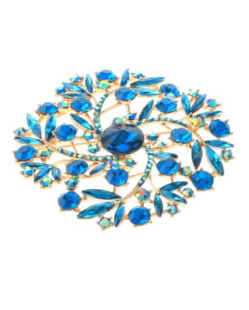 Large Crystal Flower Brooch