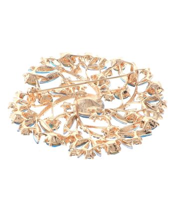 Large Crystal Flower Brooch