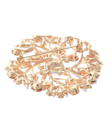 Large Crystal Flower Brooch