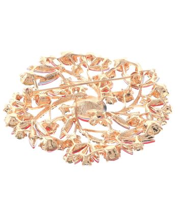 Large Crystal Flower Brooch