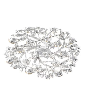 Large Crystal Flower Brooch
