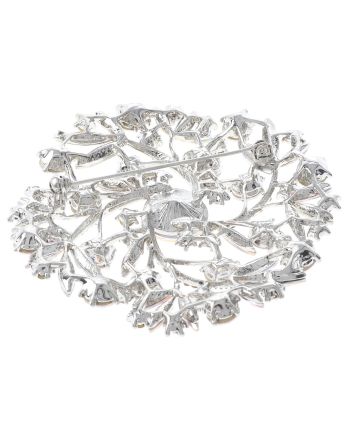 Large Crystal Flower Brooch
