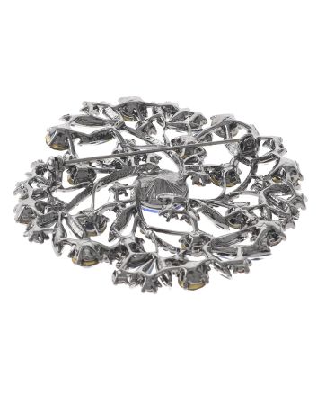 Large Crystal Flower Brooch