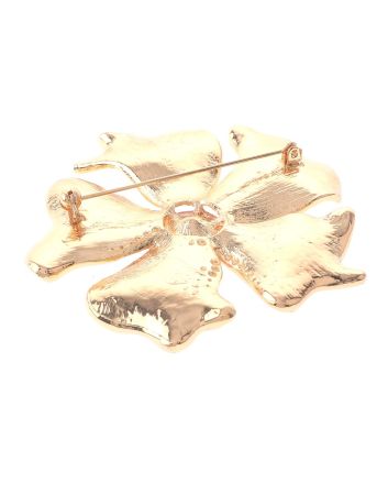 Large Crystal Flower Brooch