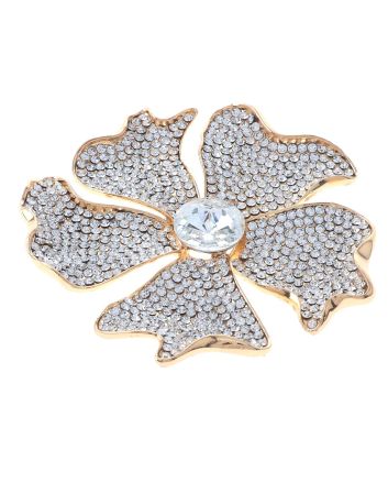 Large Crystal Flower Brooch