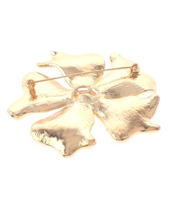 Large Crystal Flower Brooch