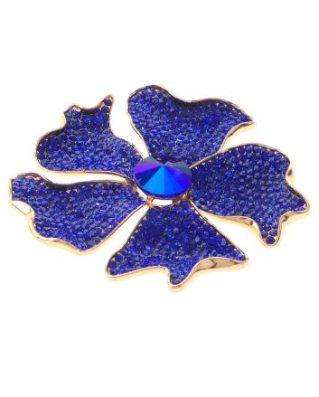 Large Crystal Flower Brooch
