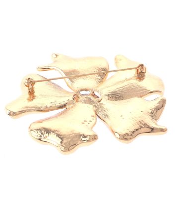Large Crystal Flower Brooch
