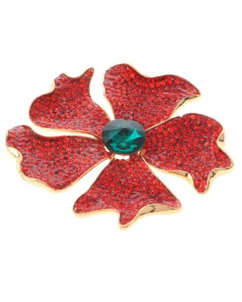 Large Crystal Flower Brooch