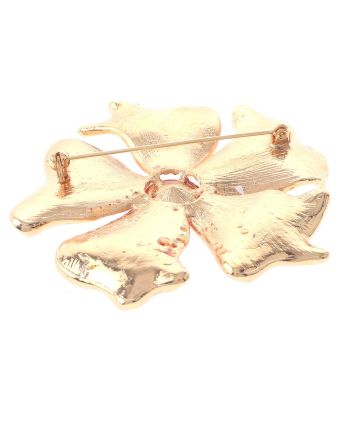 Large Crystal Flower Brooch