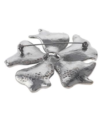Large Crystal Flower Brooch