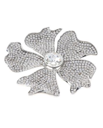 Large Crystal Flower Brooch