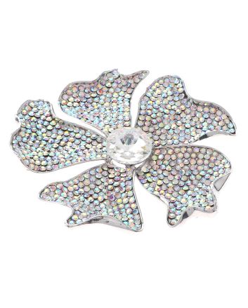 Large Crystal Flower Brooch