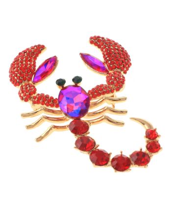 Large Crystal Scorpion Brooch
