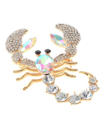 Large Crystal Scorpion Brooch